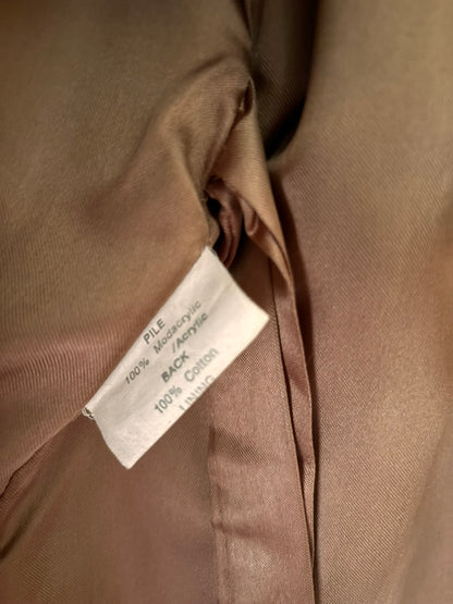 Veste bomber en daim noir et beige Avalanche