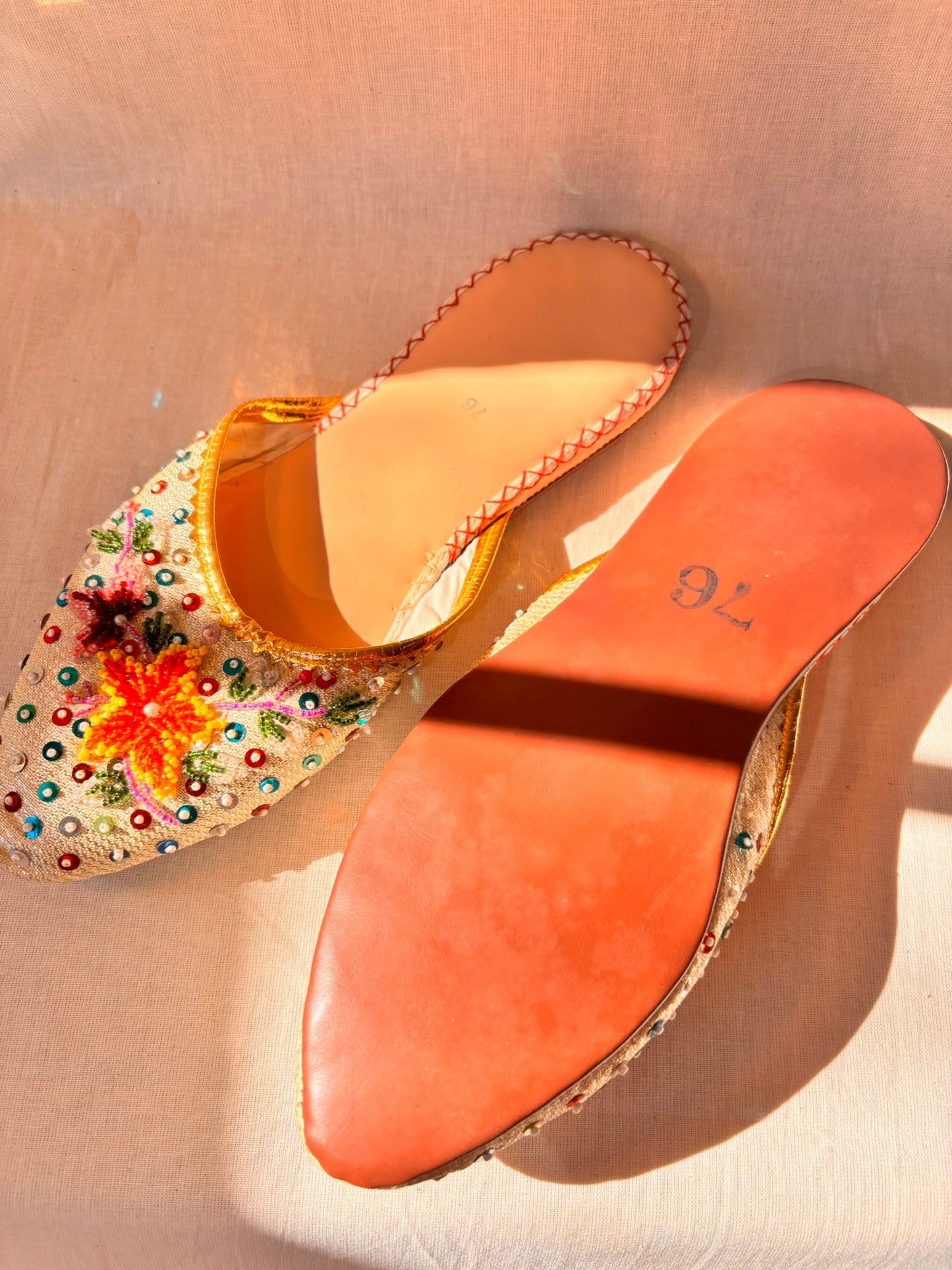 Vintage Beaded Chinese Slipper Mules | Never Worn