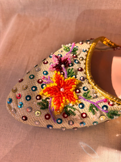 Vintage Beaded Chinese Slipper Mules | Never Worn