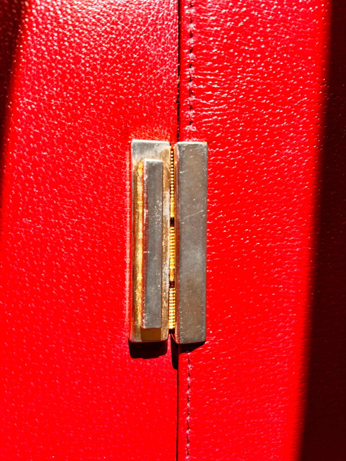 Vintage Paolo Design Spanish Leather Structured Clutch | Red Leather Evening Bag with Wrist Strap