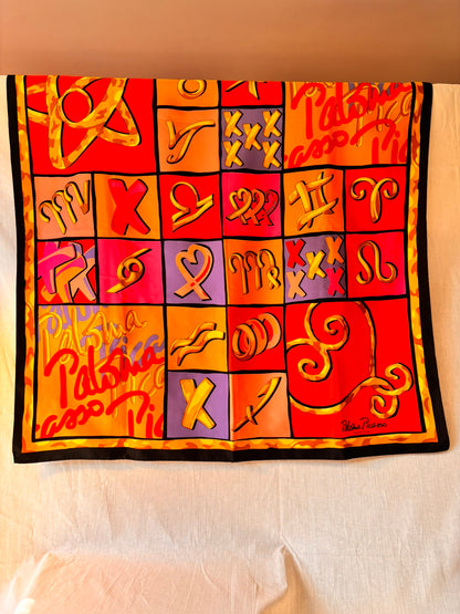 Vintage Paloma Picasso Zodiac Scarf – 90cm