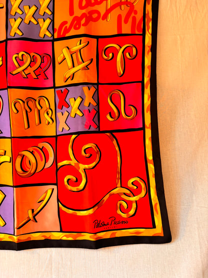 Vintage Paloma Picasso Zodiac Scarf – 90cm