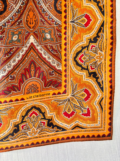 Vintage Liz Claiborne Silk Scarf – Paisley Print (80cm)