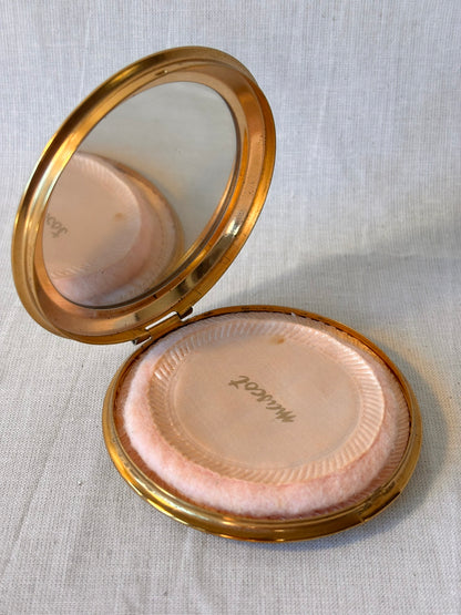 Vintage Crane Compact Mirror With Original Puff