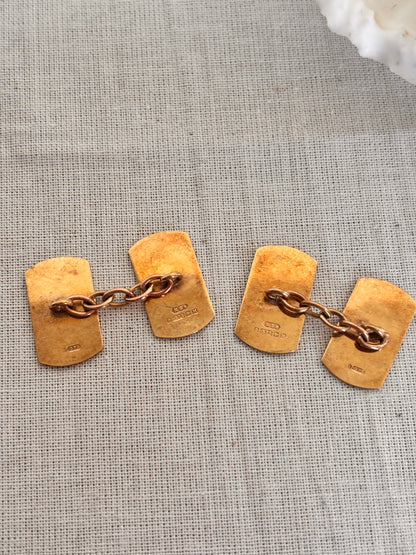 Vintage 9ct Gold Chain Cufflinks – Hallmarked