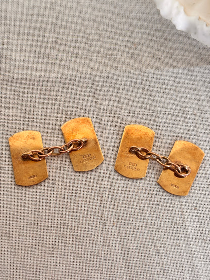 Vintage 9ct Gold Chain Cufflinks – Hallmarked