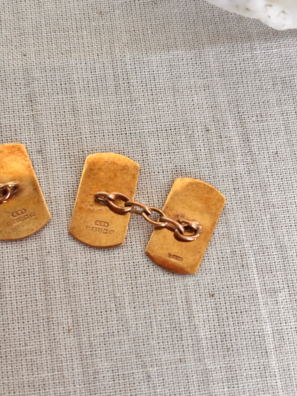 Vintage 9ct Gold Chain Cufflinks – Hallmarked
