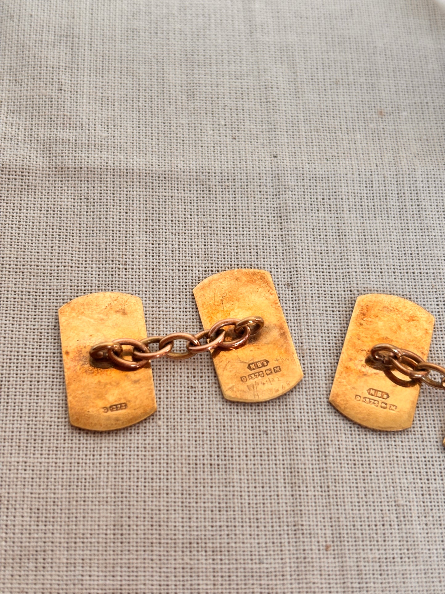 Vintage 9ct Gold Chain Cufflinks – Hallmarked