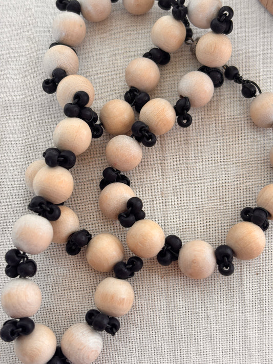 Vintage Wooden Bead Necklace