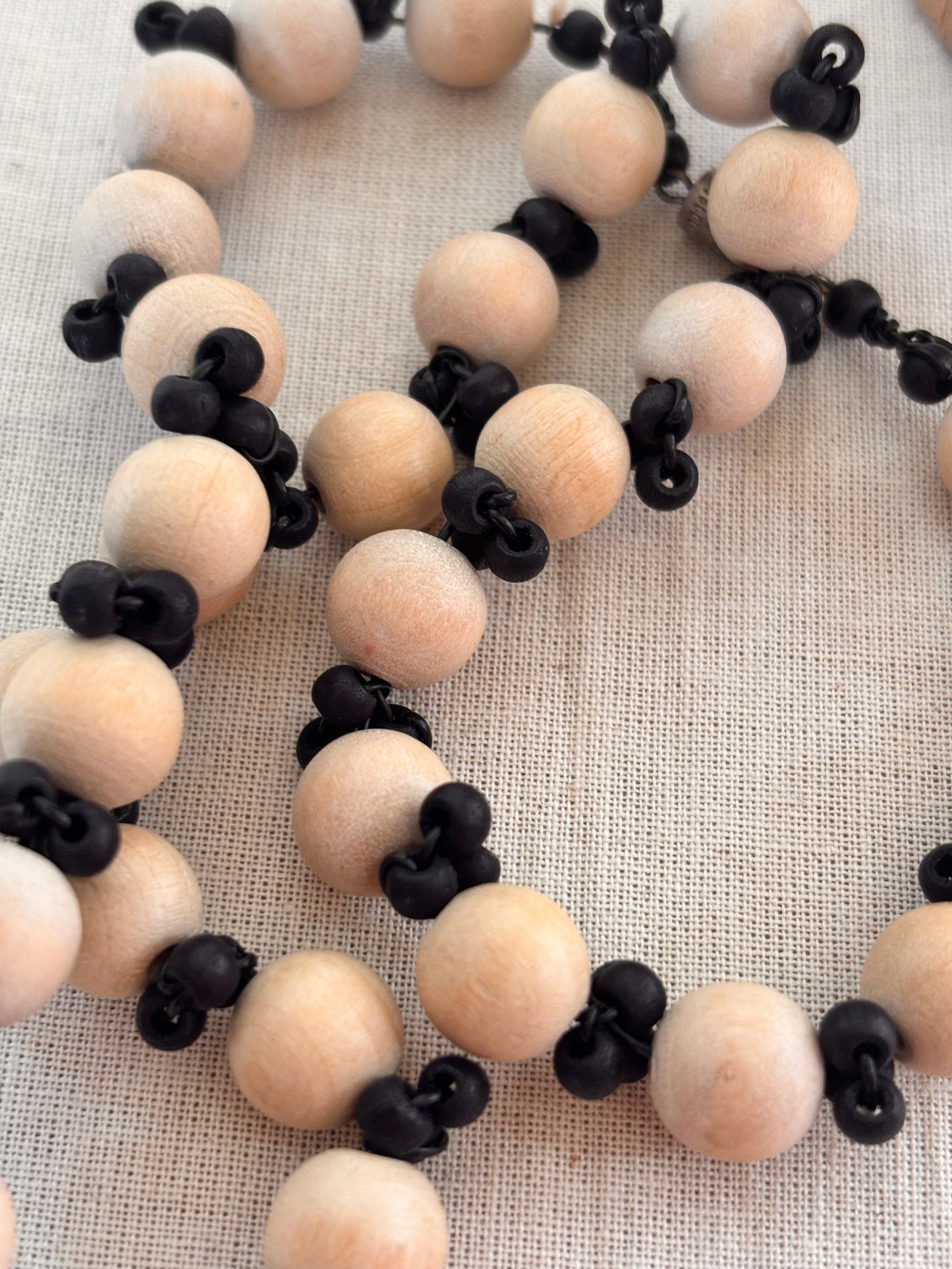 Vintage Wooden Bead Necklace
