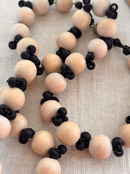 Vintage Wooden Bead Necklace
