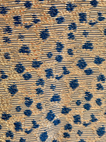 1960s Blue & Silver Lamé Cocktail Dress with Bow Detail