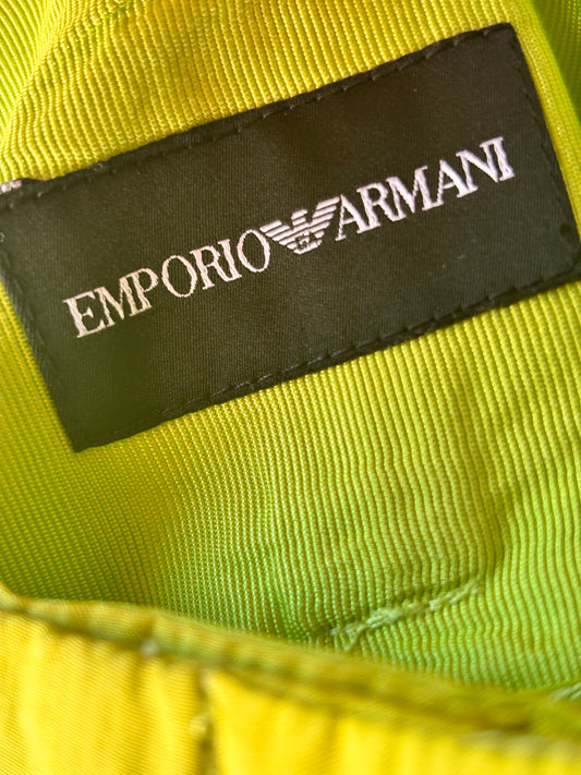 Emporio Armani Lime Green Cocoon Silk Trousers