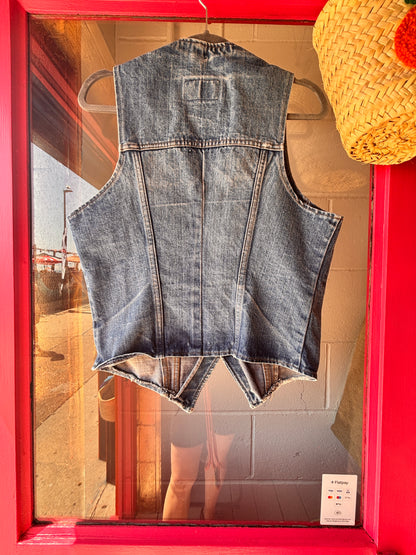 Gilet vintage en laine brodée SGDN – Style bohème western
