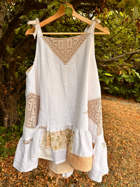 I'd [re]Wear That - Upcycled Patchwork Lace Dipped Hem Dress