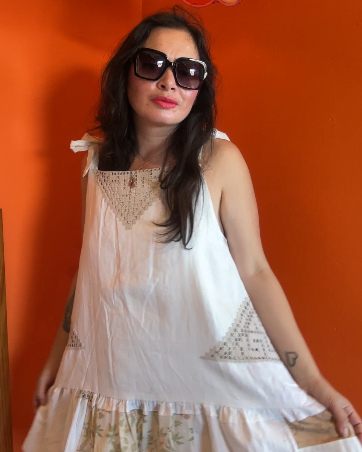 I'd [re]Wear That - Upcycled Patchwork Lace Dipped Hem Dress