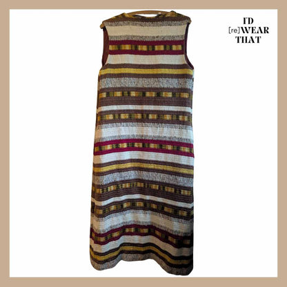 Back view of of vintage 1970s sleeveless duster waistcoat