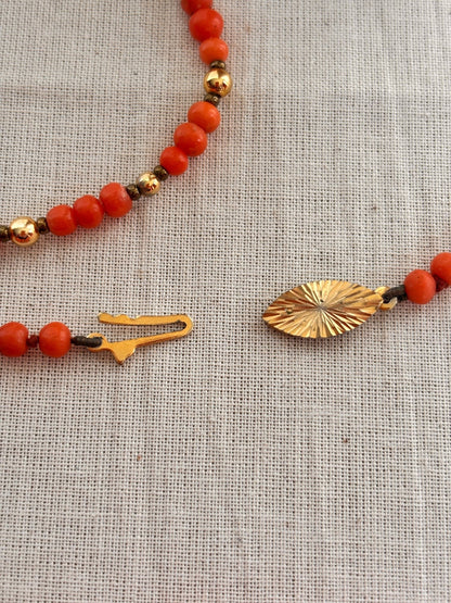 Antique Coral Bead Necklace & Bracelet Set - I'd Wear That