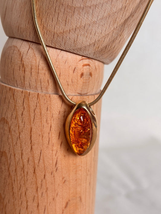 Baltic Amber Pendant Necklace | Sterling Silver 925 Jewellery - I'd Wear That