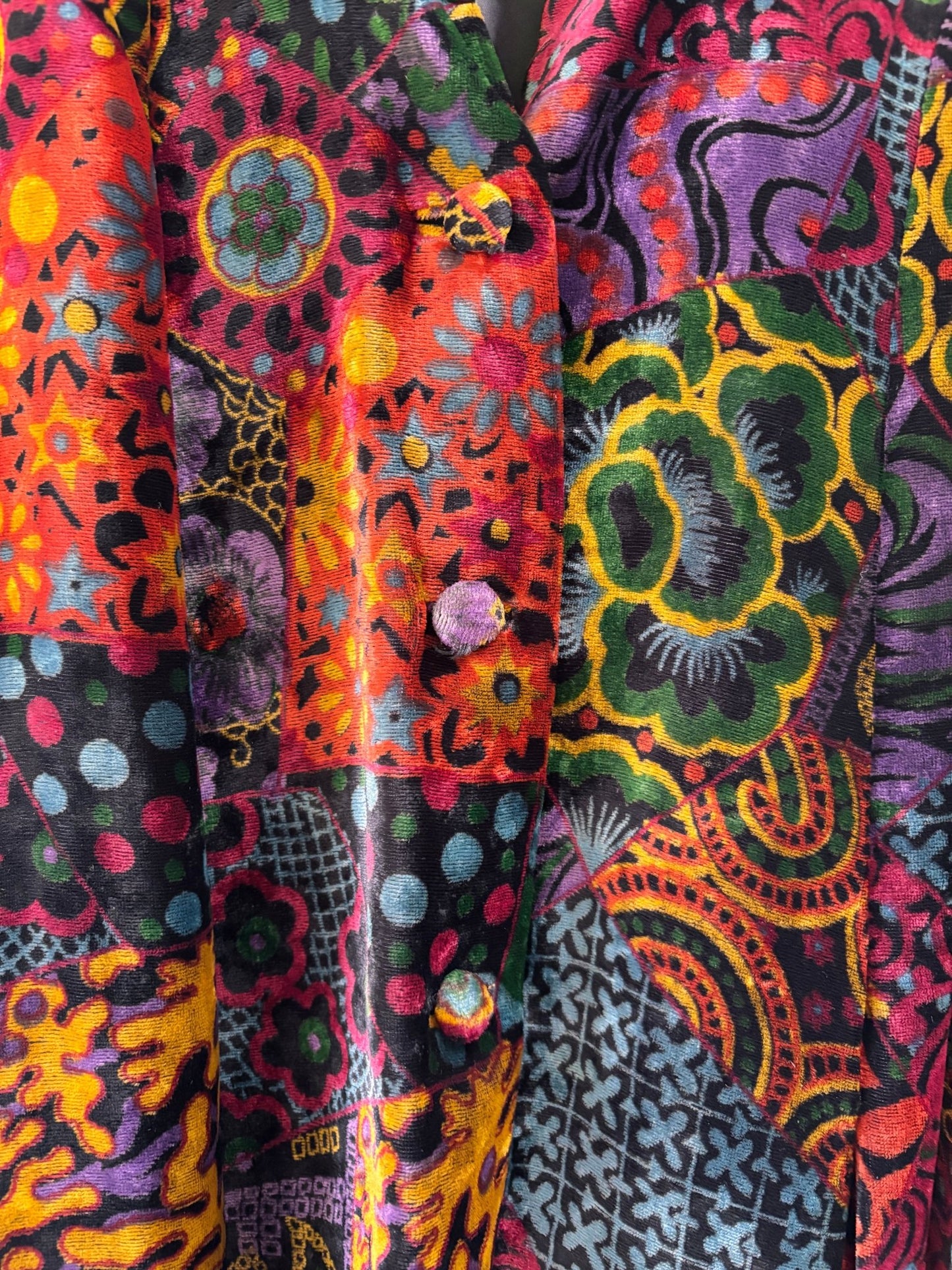 Caroline Charles Patchwork Velvet Swing Jacket - I'd Wear That