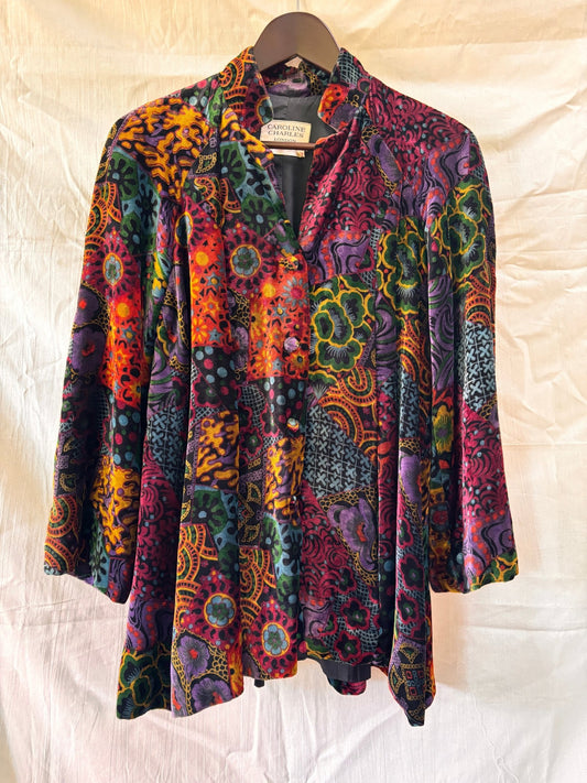 Caroline Charles Patchwork Velvet Swing Jacket - I'd Wear That