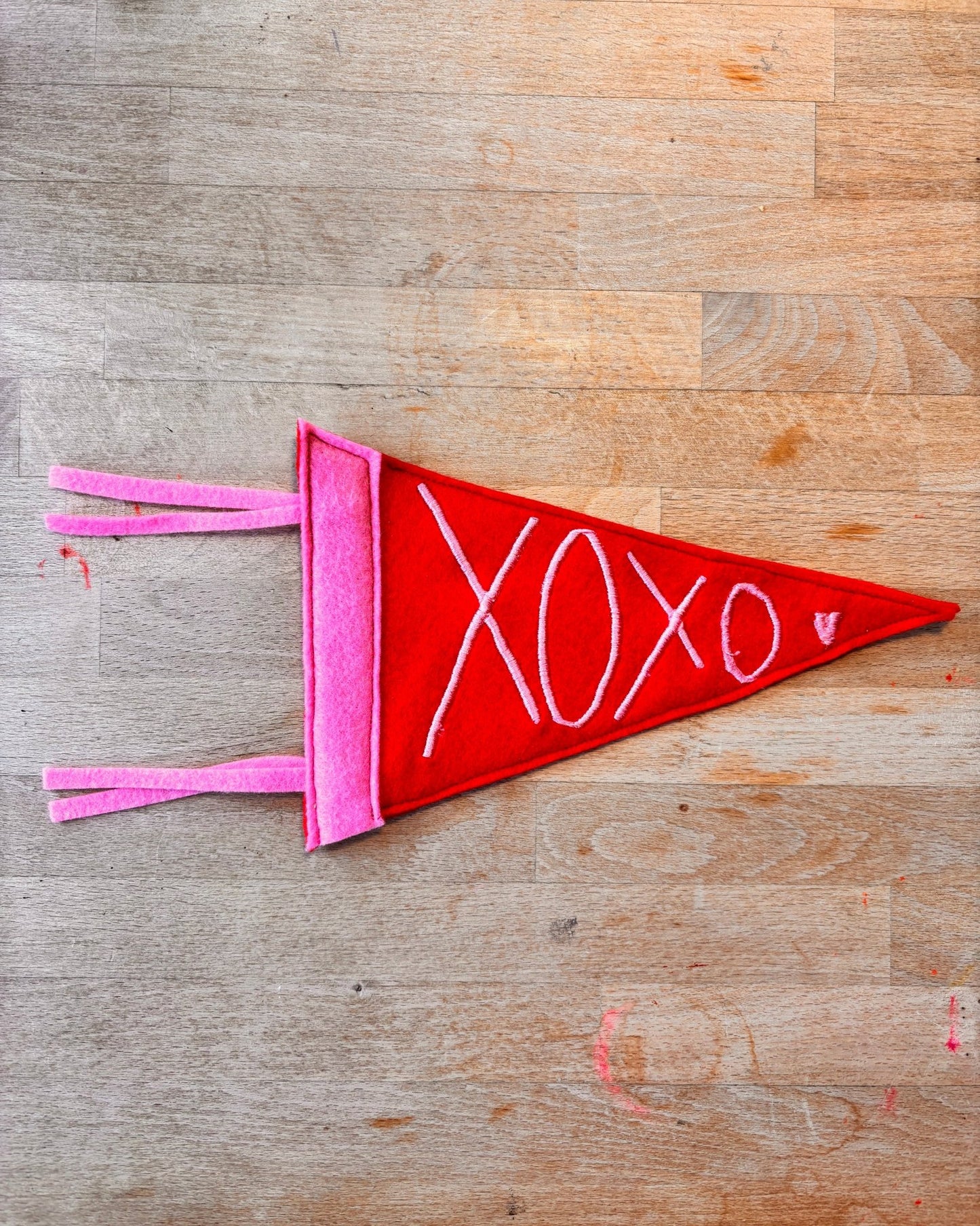 Embroidered Valentine’s Pennant Flag – Handmade Felt Banner - I'd Wear That