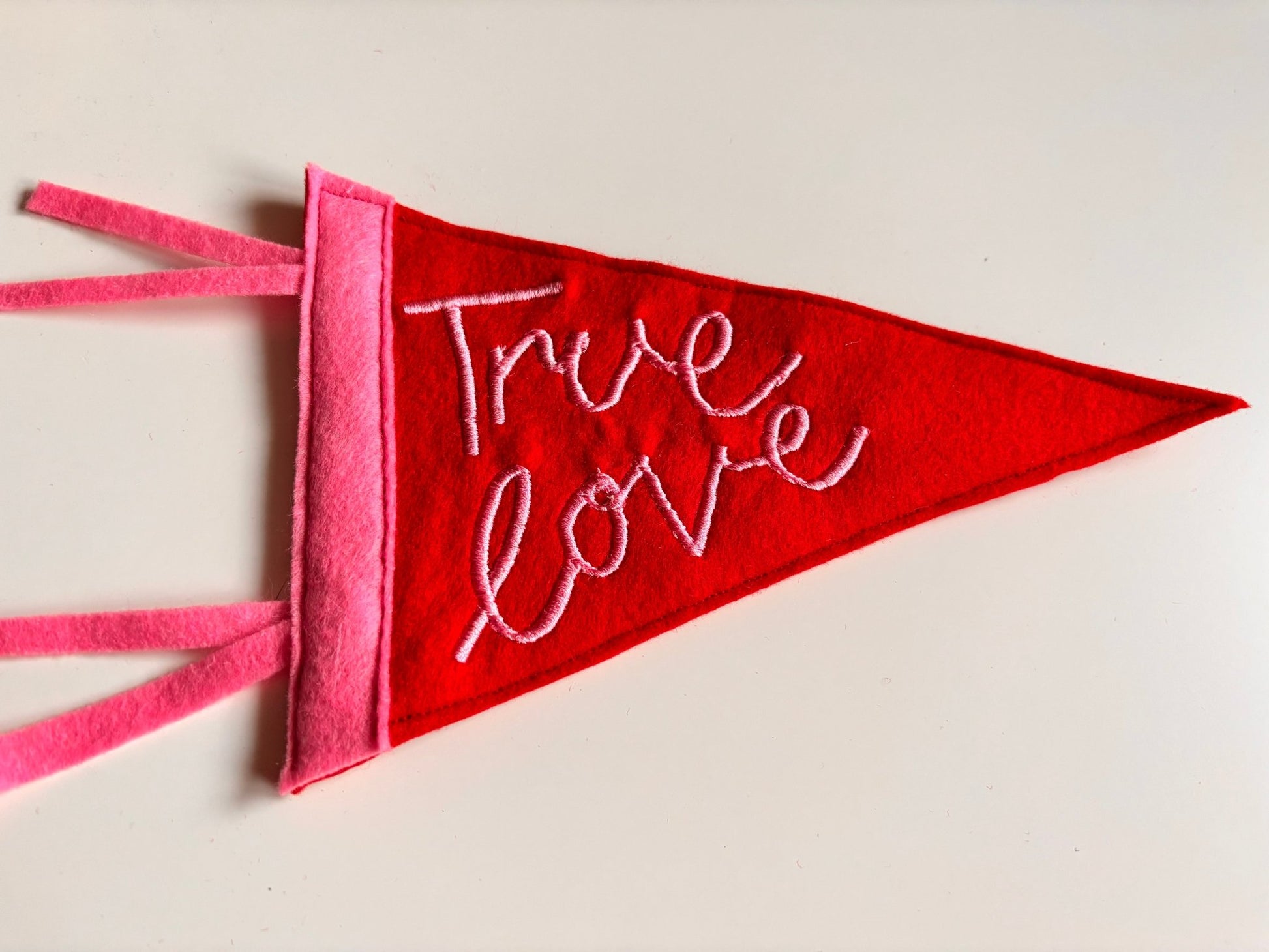Embroidered Valentine’s Pennant Flag – Handmade Felt Banner - I'd Wear That