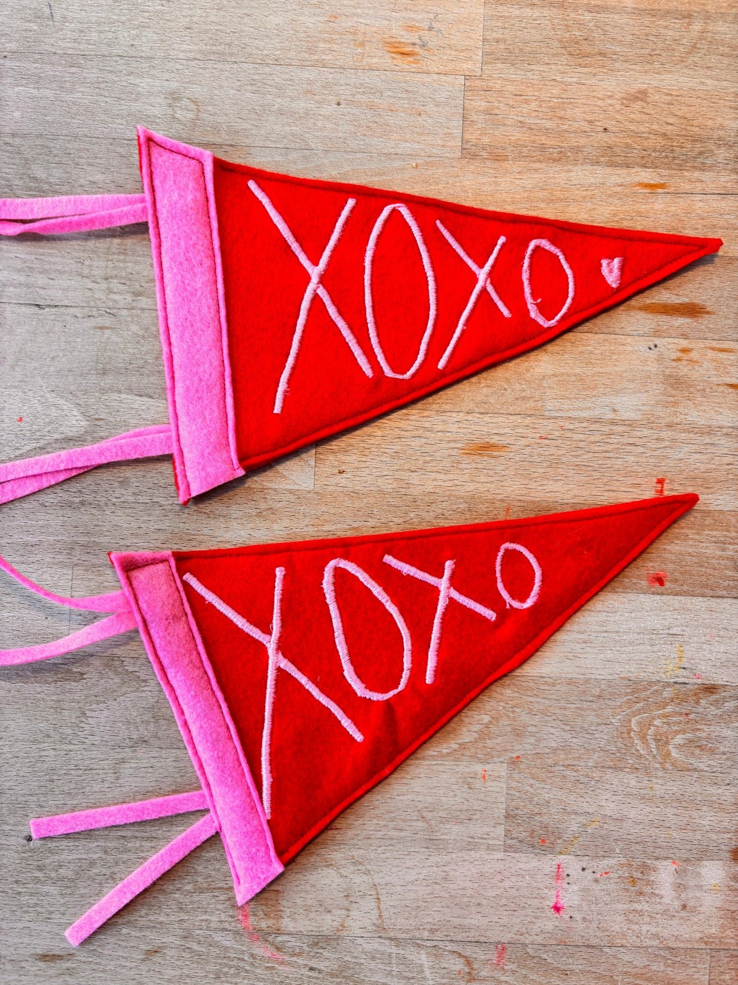 Embroidered Valentine’s Pennant Flag – Handmade Felt Banner - I'd Wear That