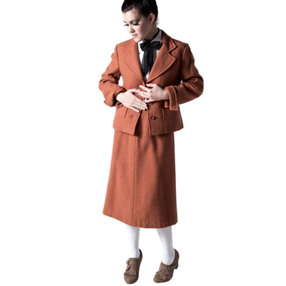 Jaegar 1960s Burnt Orange Wool Skirt and Jacket - UK 8 - 10 - I'd Wear That