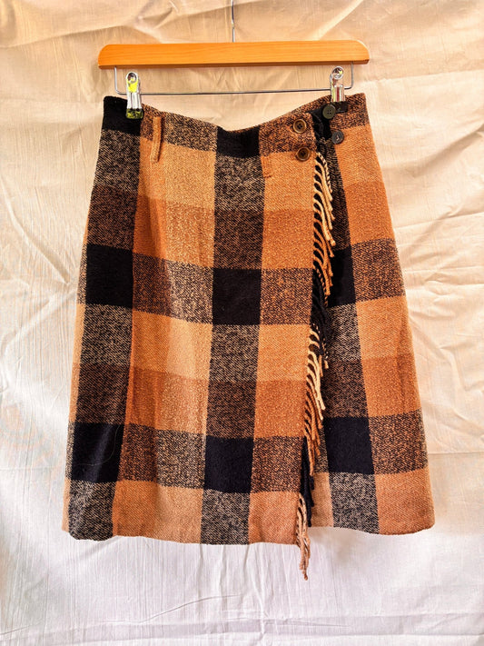 Mulberry England Heritage Wool Check Wrap Skirt - I'd Wear That