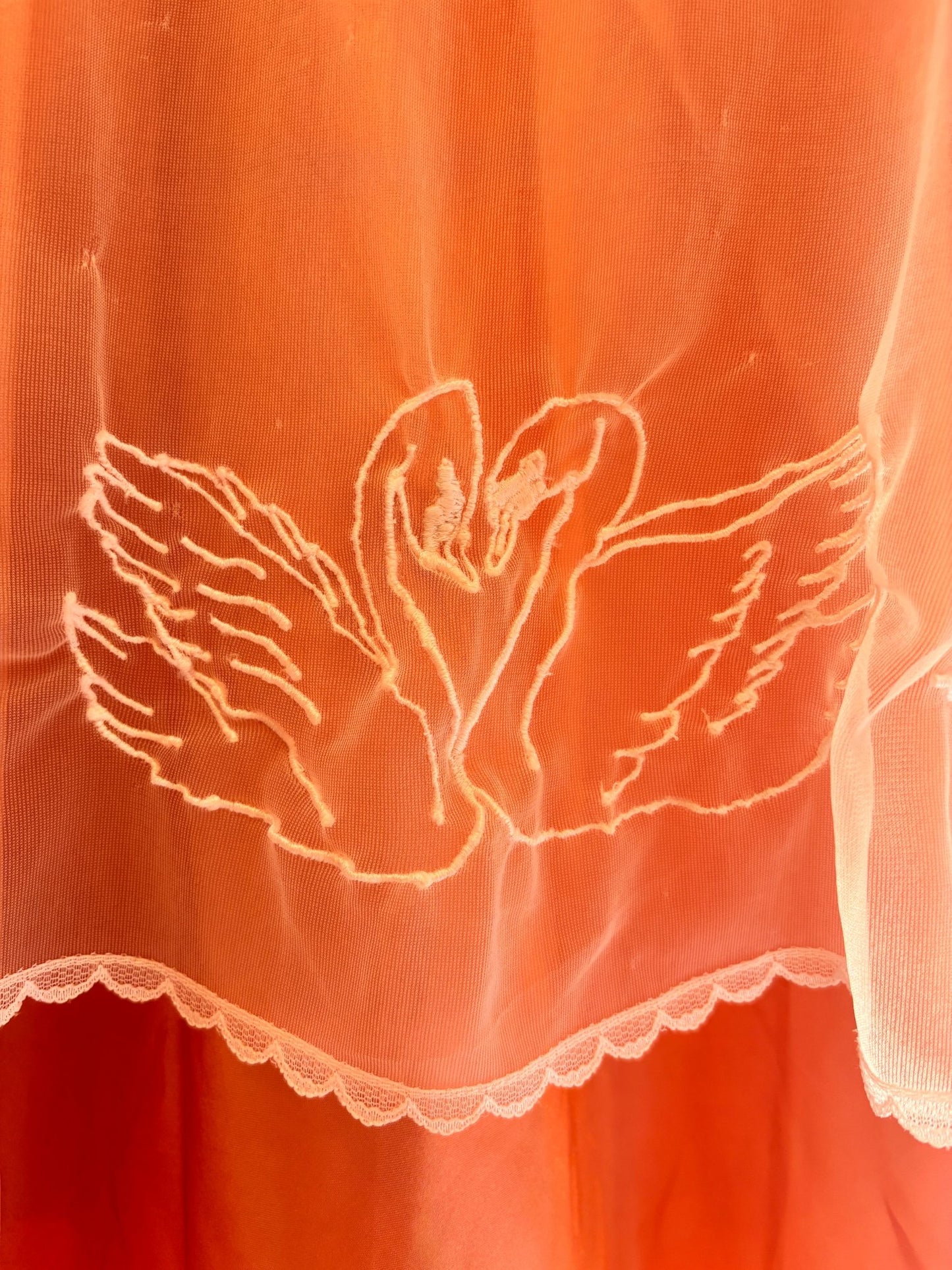 One-of-a-kind Vintage Sheer Bed Jacket with Embroidered Swans - I'd Wear That