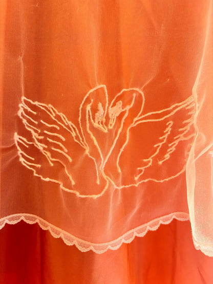 One-of-a-kind Vintage Sheer Bed Jacket with Embroidered Swans - I'd Wear That