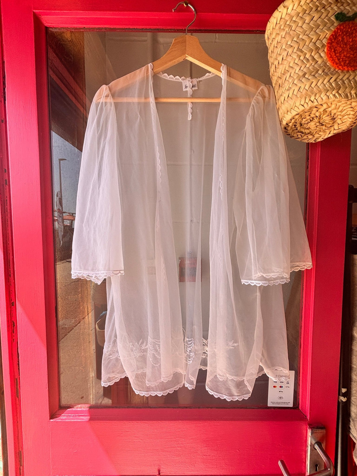 One-of-a-kind Vintage Sheer Bed Jacket with Embroidered Swans - I'd Wear That