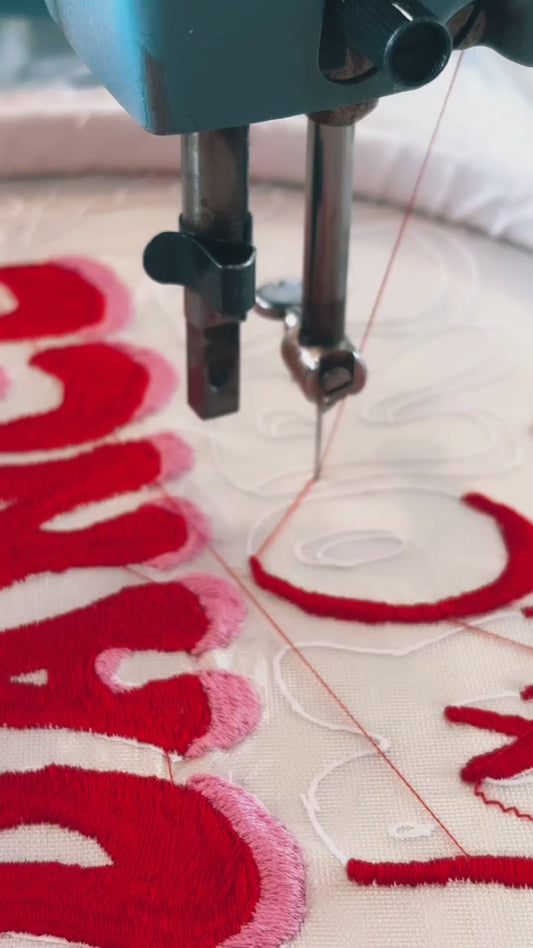 'Dance More' Hand Embroidered Pennant Wall Hanging