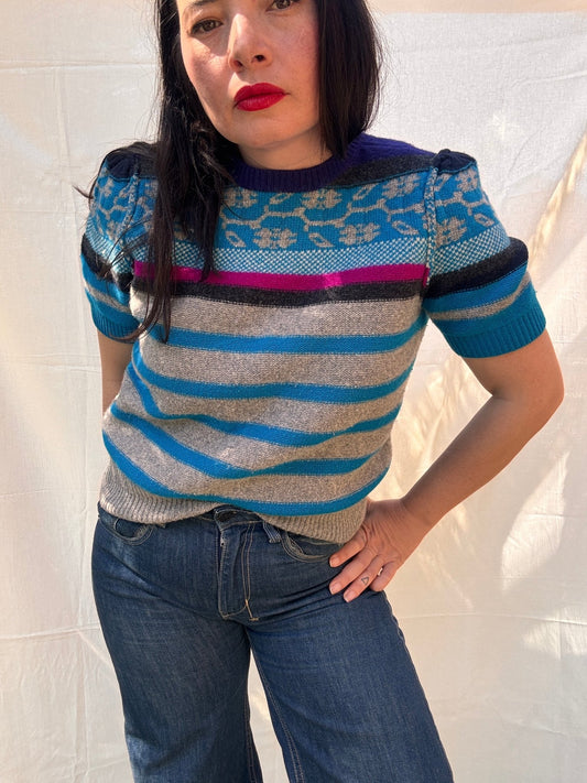 Sonia Rykiel Blue Striped Knit Top | Vintage Designer Knitwear - I'd Wear That
