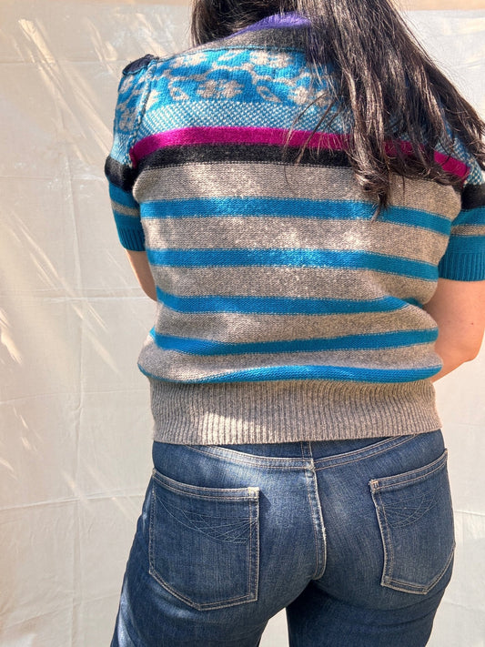 Sonia Rykiel Blue Striped Knit Top | Vintage Designer Knitwear - I'd Wear That