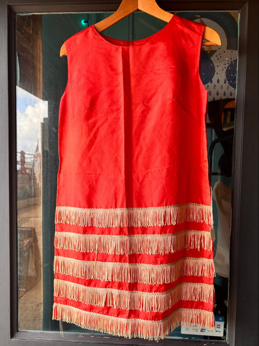 Vintage 1960s Red Fringe Flapper Dress - I'd Wear That