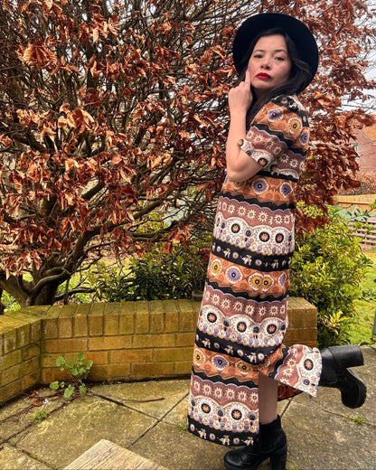 Vintage 1970s Geometric Maxi Dress - I'd Wear That