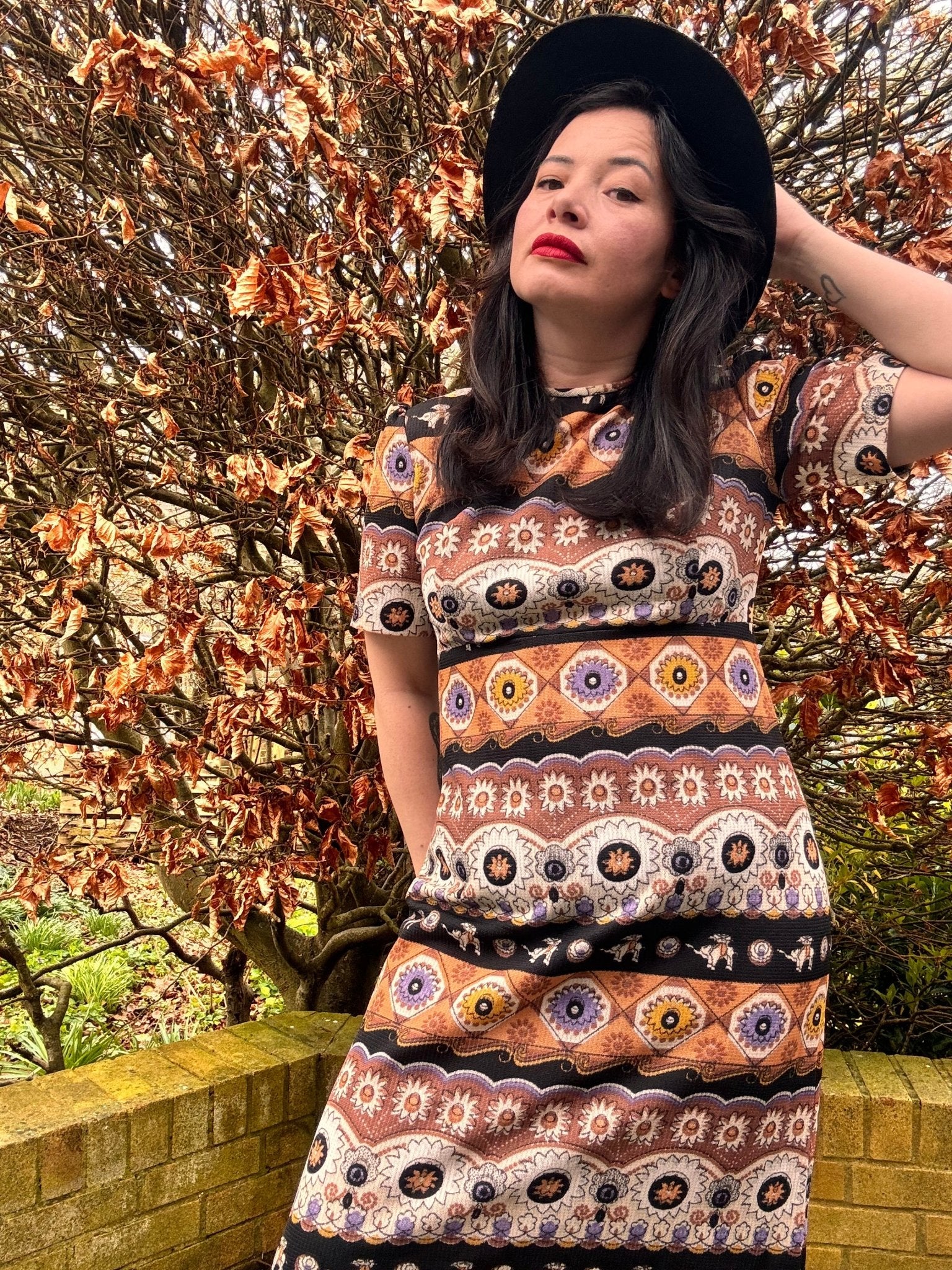 Vintage 1970s Geometric Maxi Dress - I'd Wear That