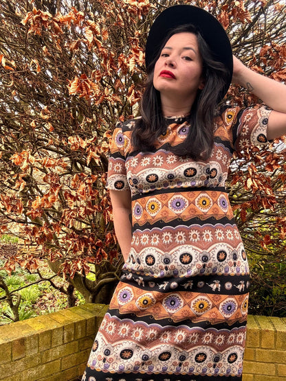 Vintage 1970s Geometric Maxi Dress - I'd Wear That