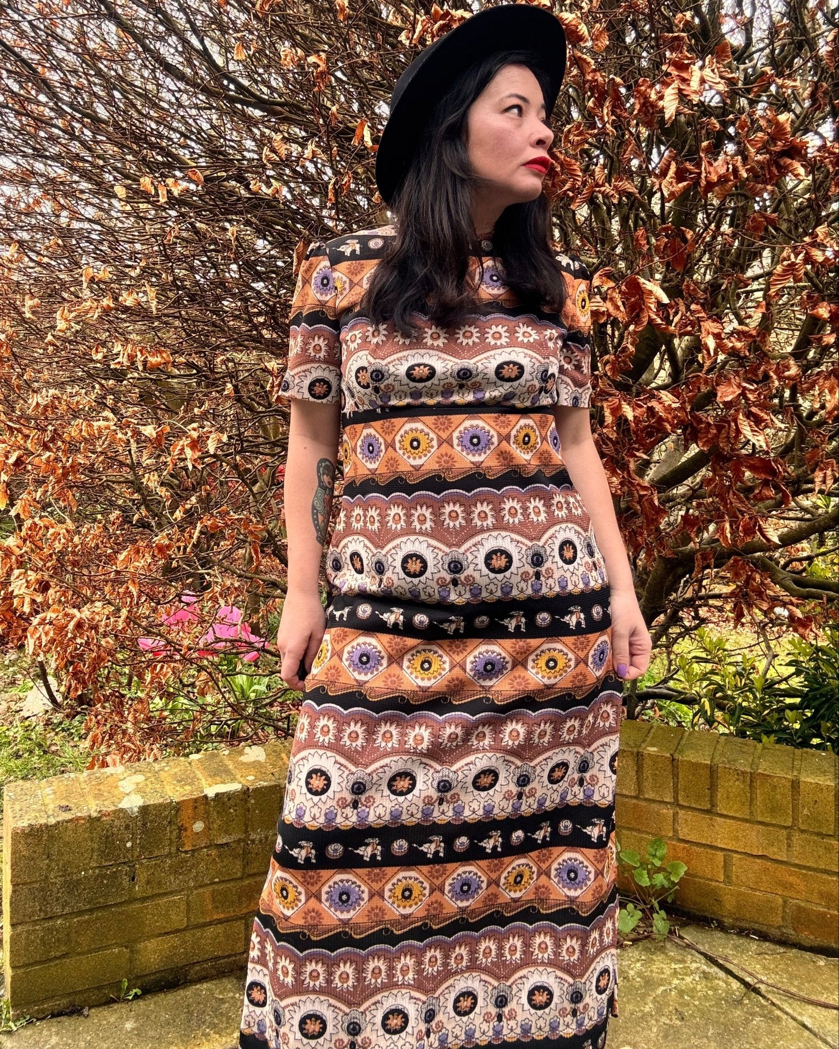 Vintage 1970s Geometric Maxi Dress - I'd Wear That