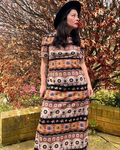 Vintage 1970s Geometric Maxi Dress - I'd Wear That