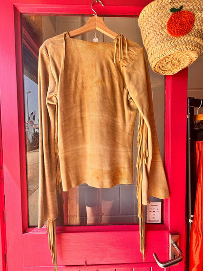 Vintage 1970s Handmade Fringed Chamois Leather Top - I'd Wear That