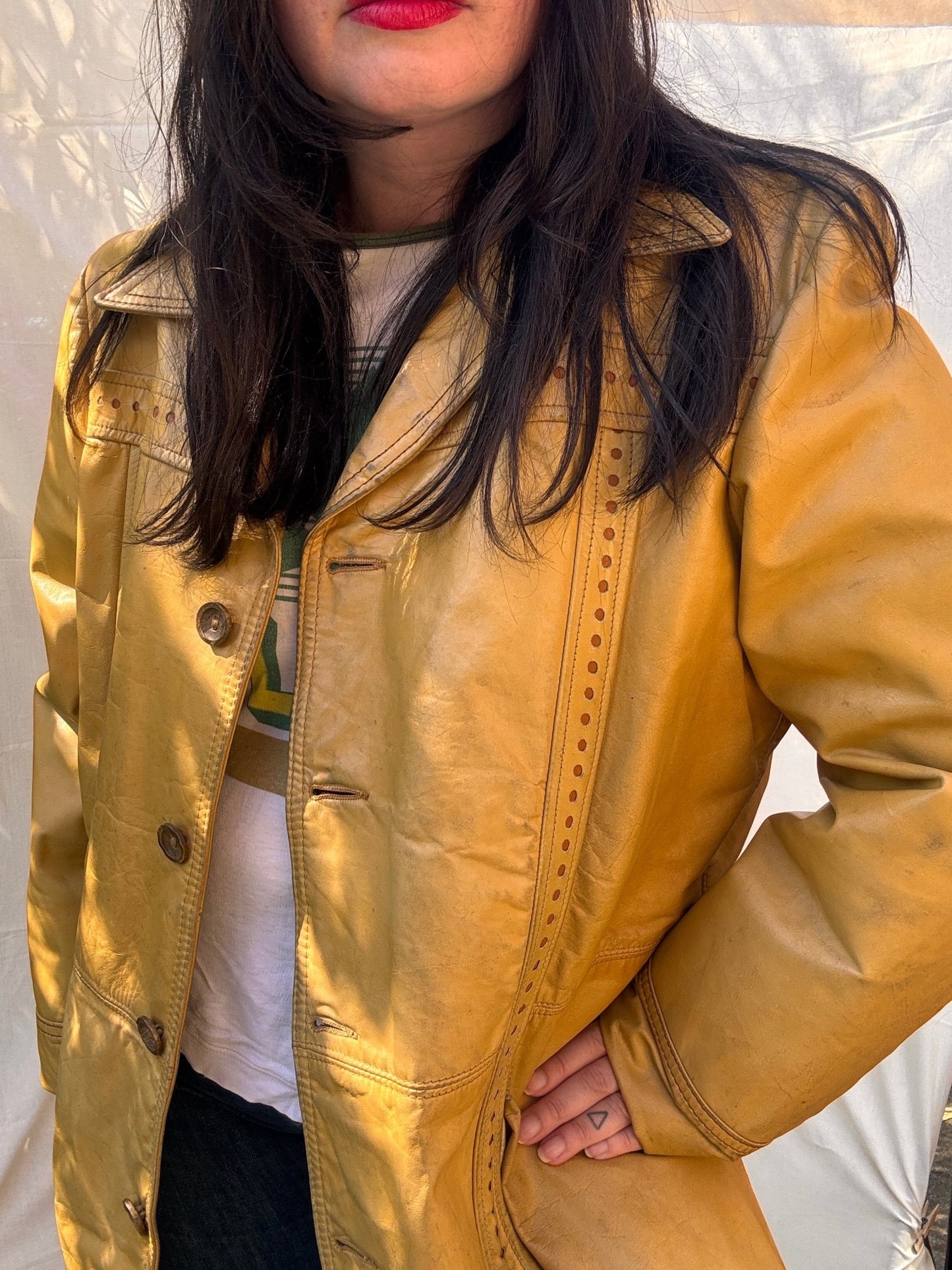 Vintage 1970s Pioneer Wear Tan Leather Jacket - I'd Wear That