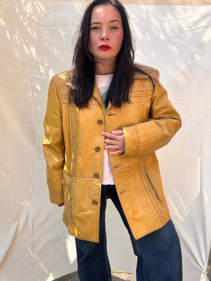Vintage 1970s Pioneer Wear Tan Leather Jacket - I'd Wear That