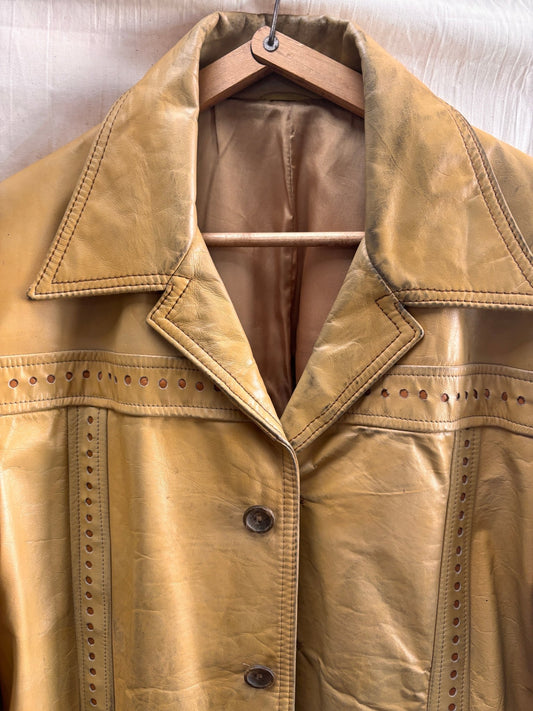 Vintage 1970s Pioneer Wear Tan Leather Jacket - I'd Wear That