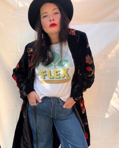 Vintage Black Velvet Embroidered Boho Coat - I'd Wear That