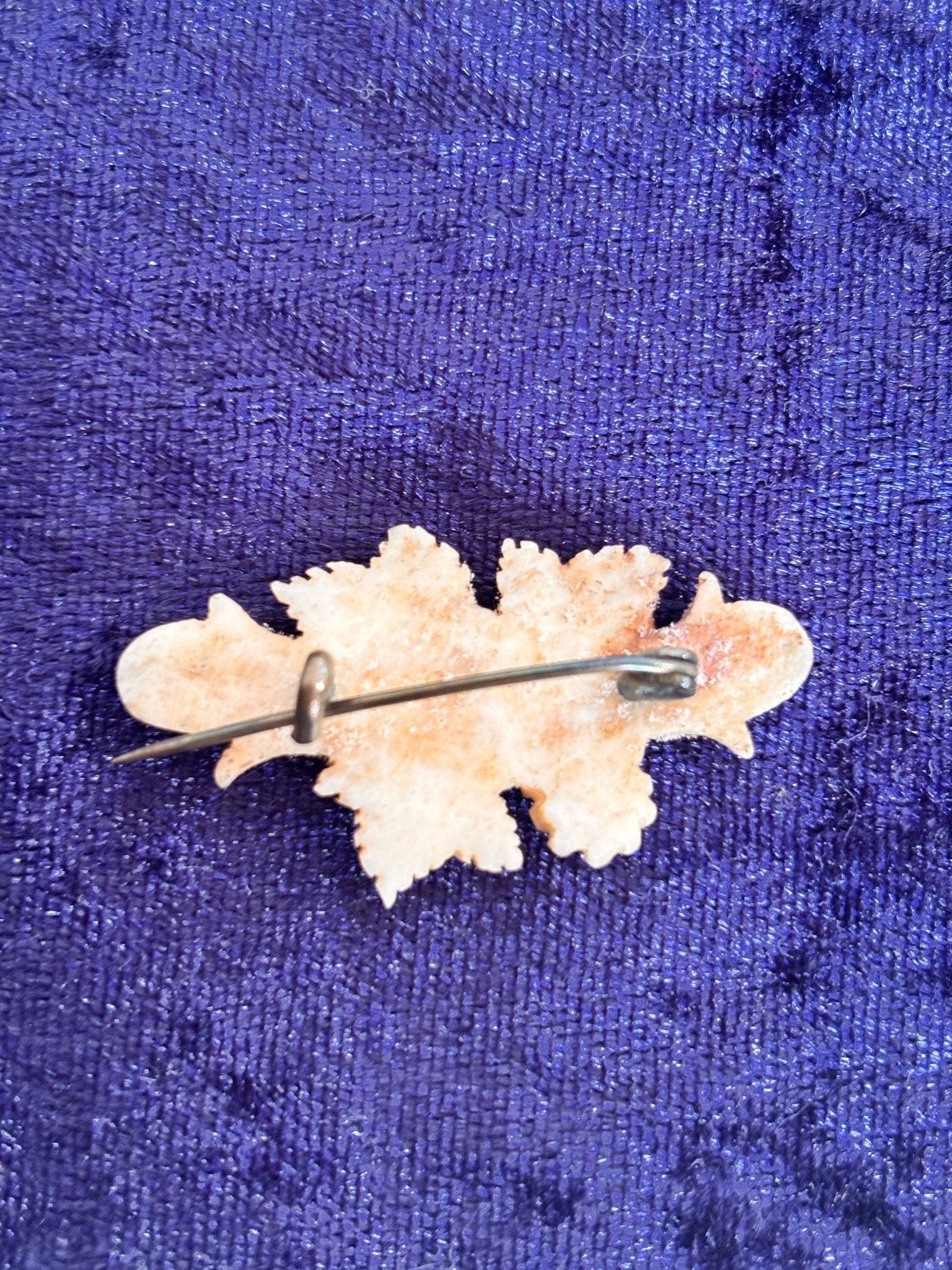 Vintage Carved Bone Brooch – Black Forest Style Leaf Pin - I'd Wear That