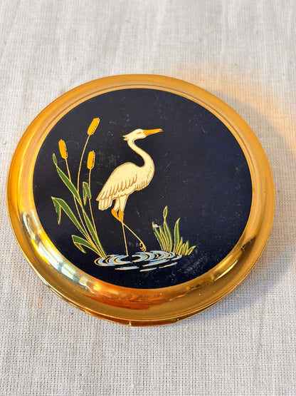 Vintage Crane Compact Mirror With Original Puff - I'd Wear That