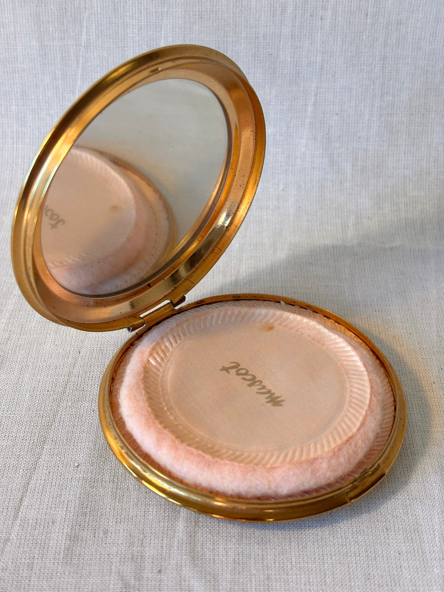 Vintage Crane Compact Mirror With Original Puff - I'd Wear That